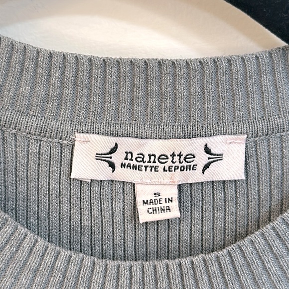 Nannette Lepore Grey Ribbed Top - Picture 4 of 5